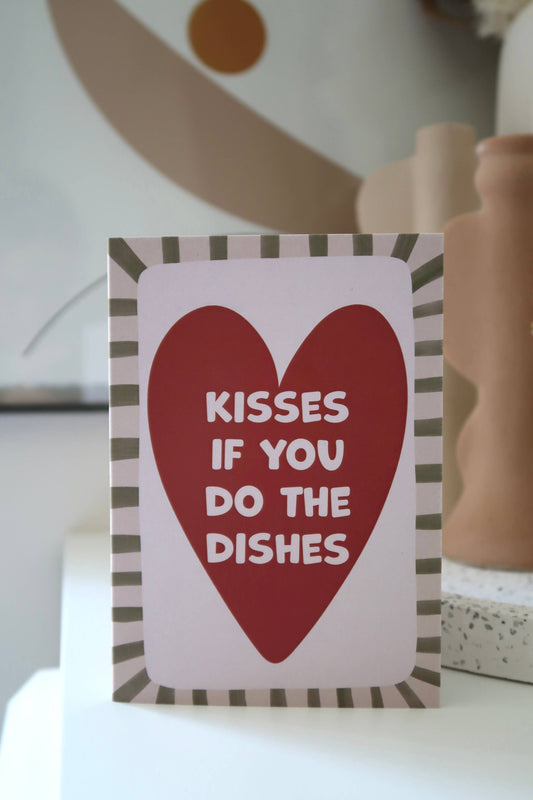 Valentine's Day Card - Kisses Dishes | Anniversary