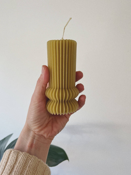 Fluted Pillar Candle 5"