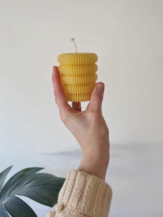 Fluted Pillar Candle 2"