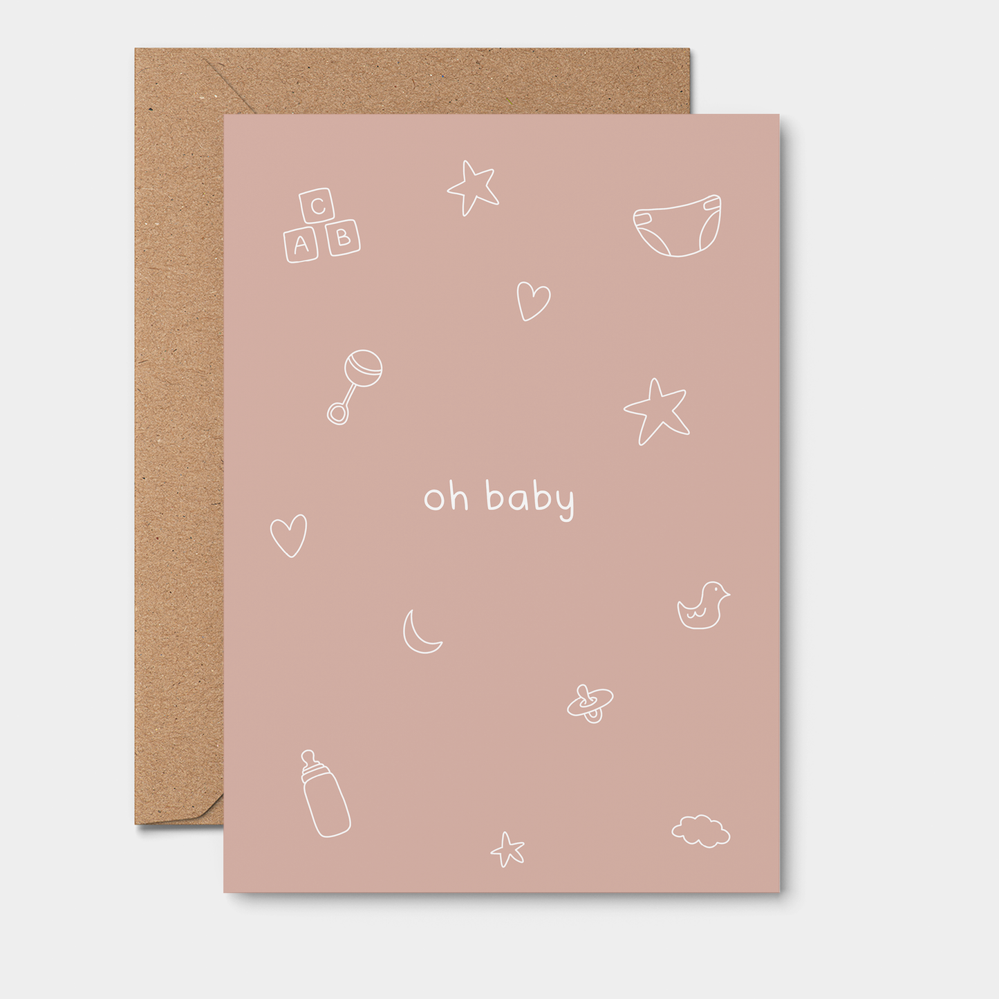 Oh Baby Card | Newborn Card | Baby Shower Card 