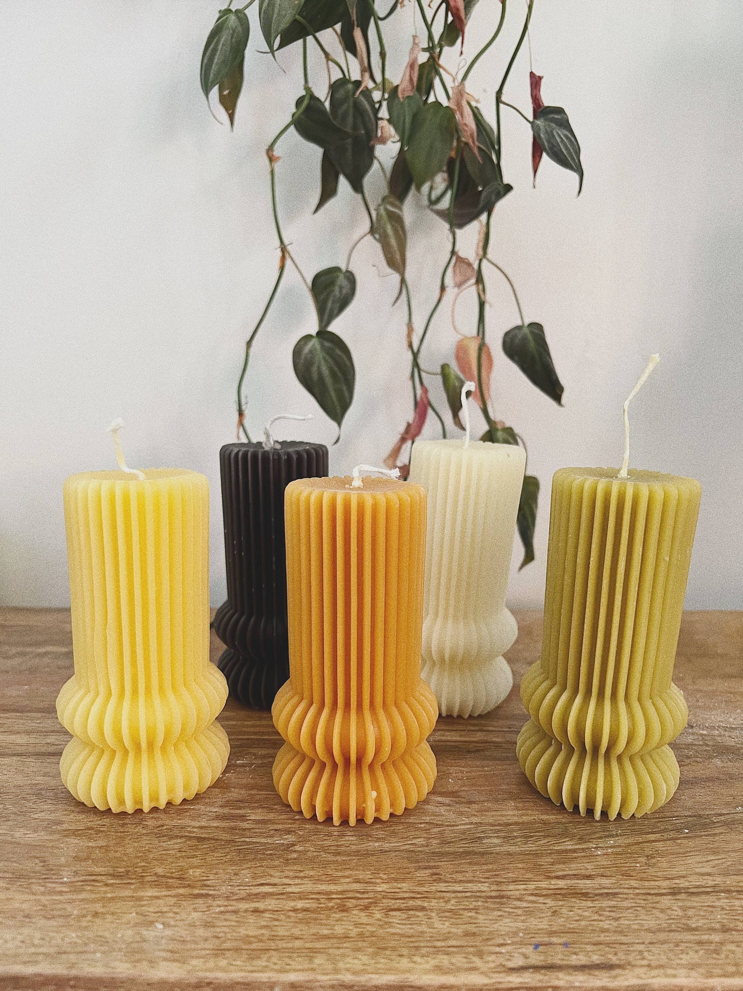 Fluted Pillar Candle 5"