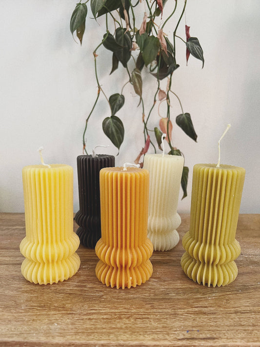 Fluted Pillar Candle 5"
