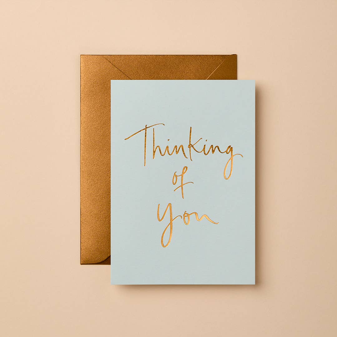 Thinking Of You - Cool blue & Gold Foil