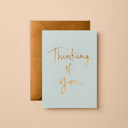 Thinking Of You - Cool blue & Gold Foil