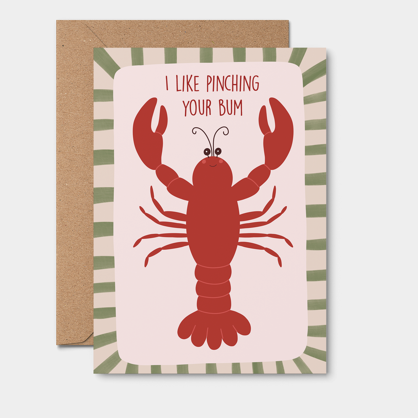 Cheeky Valentine's Day Card | Pinch Your Bum | Lobster Love