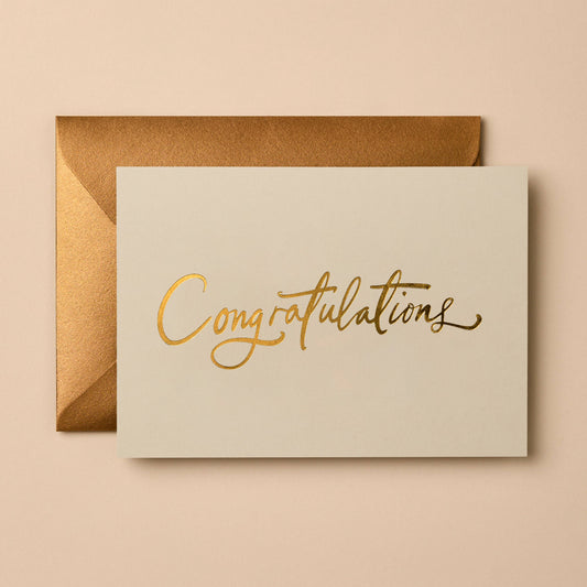 Congratulations - Latte & Gold Foil